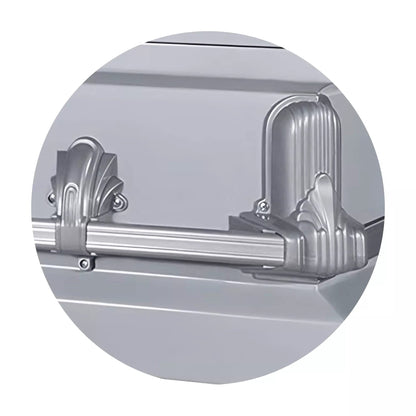 Metallic object with a reflective surface on a white background
