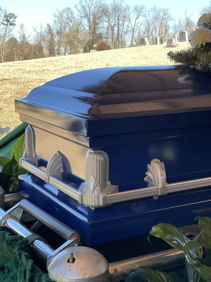 Doveran Dark Blue Casket - Interior Color - Light Blue
